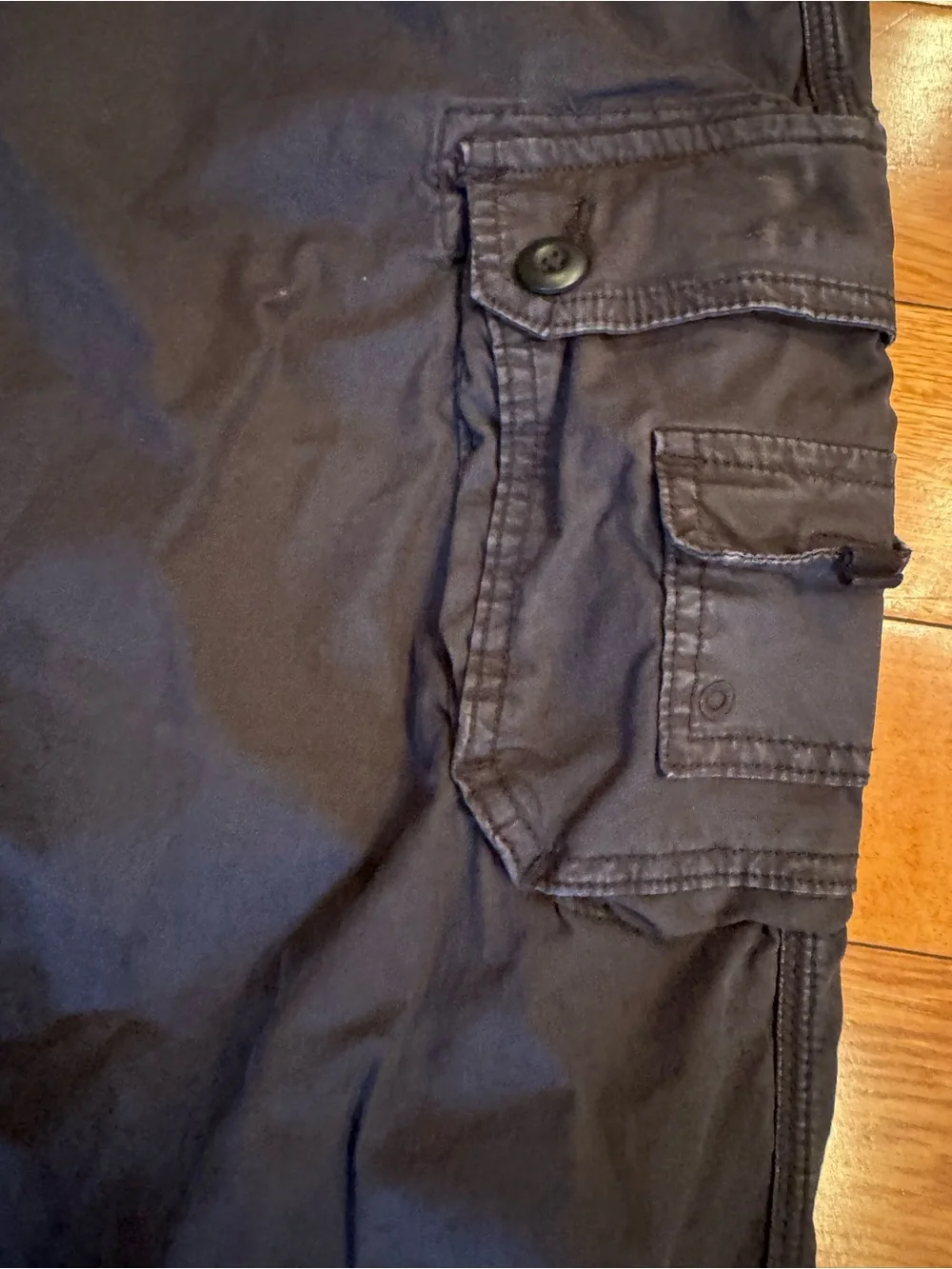 American Eagle Black Cargo Pants Women’s Size 8 Utility Jogger Ankle Tie GUC - Picture 4 of 7